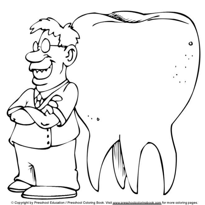 Plansa de colorat cu Dentist 29 22